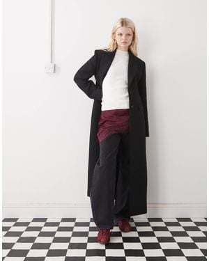 Monki – maxi-mantel - Schwarz