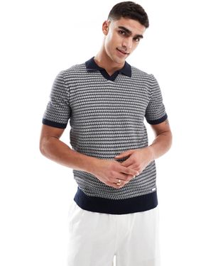 Threadbare – polohemd aus strick mit hohem baumwollanteil - Blau