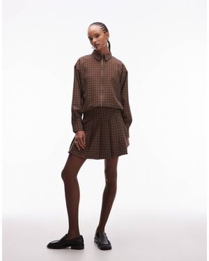 ASOS Pleated Mini Skirt - Brown