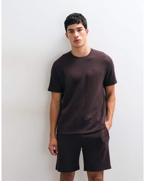 BOSS Co-Ord Waffle T-Shirt - Black
