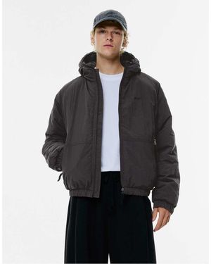 Pull&Bear Stwd Ripstop Raincoat - Black