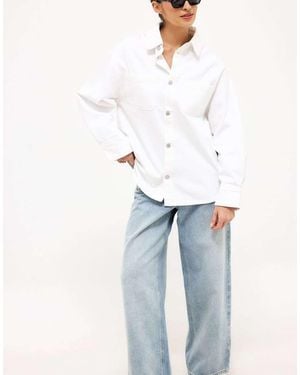 NA-KD Oversized Denim Shirt - White