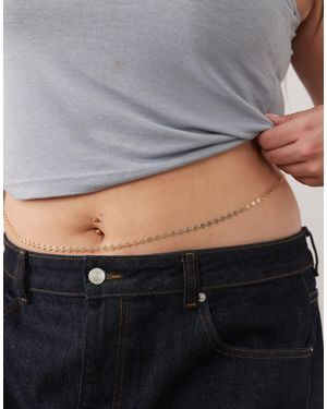 ASOS Asos design curve – farbene bauchkette mit blumendesign - Grau