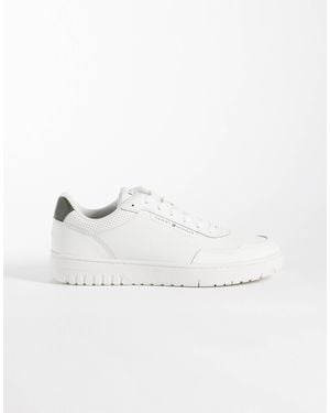 Tommy Hilfiger Basket Real Premium Leather Sneakers - Natural