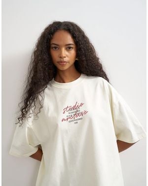 TOPSHOP Graphic Oversized T Shirt - White