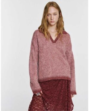 Pull&Bear Polo Collar Jumper - Red