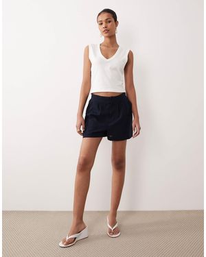 Nobody's Child Silsoe Linen Blend Clean Shorts - Blue