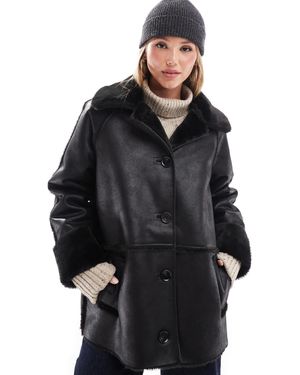 Pretty Lavish – oversize-pilotenmantel - Schwarz