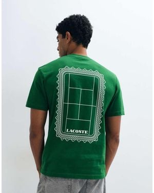 Lacoste Camiseta De Corte Clásico Con Logo Gráfico Y Estampado Trasero En - Verde