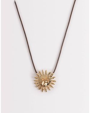 ALDO Sunbella Statement Sun Cord Necklace - Metallic