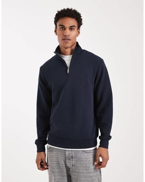 Threadbare Pull polaire à col zippé - Bleu