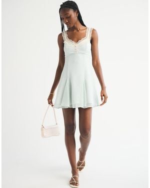 Abercrombie & Fitch Lace Trim Mini Dress - White
