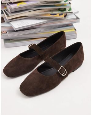 Vagabond Shoemakers Shoemakers Shoemakers Jolin Suede Mary Jane Ballet Flats - Brown