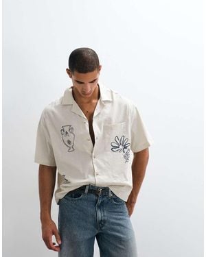 ASOS T-Shirt Oversize Squadrata Bianca Con Stampa Estiva - Bianco