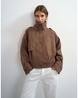 TOPSHOP Cropped Trench - Brown