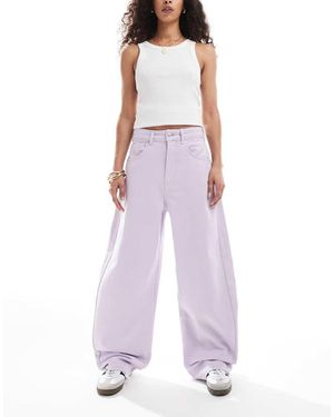 ASOS Vaqueros Lilas De Corte Barrel Y Talle Alto De -Morado