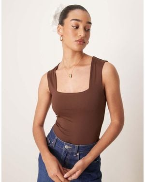 New Look Body Aderente Con Scollo Squadrato - Blu