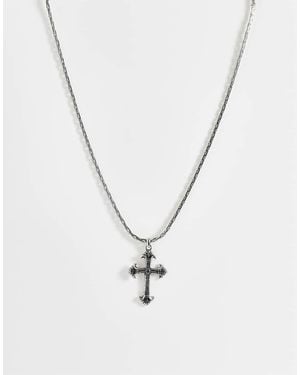 ASOS Collar Con Colgante De Cruz Gruesa - Metálico