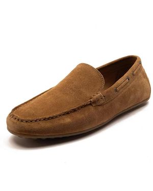 Thomas Crick 'Duval' Leather Slip-On Casual Loafer Shoes - Brown