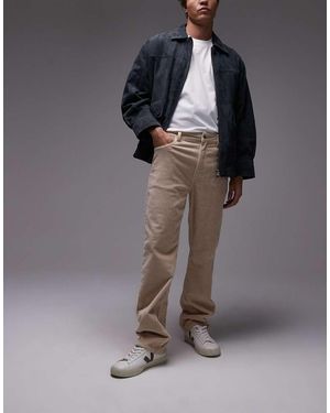 TOPMAN Pantaloni Dritti Color Pietra - Grigio