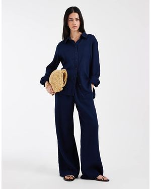 ONLY Pantalones Azul Marino De Pernera Ancha De Sirsaca De (Parte De Un Conjunto)