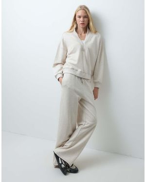 4th & Reckless Cotton Fleeceback Balloon Leg Jogger Co-Ord - Grey
