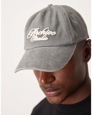 ASOS Washed Cap With Embroidery - Gray