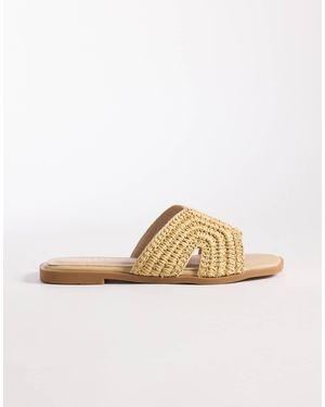 Raid Wide Fit – coraline – flache slider-sandalen aus bast - Natur