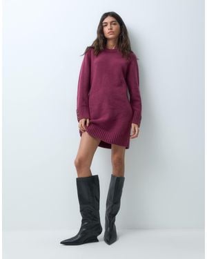 Abercrombie & Fitch Pulloverkleid mit zopfmuster - Rot