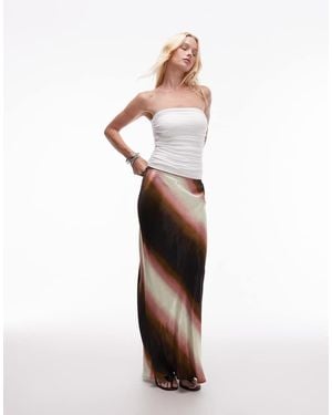 TOPSHOP Satin Bias Maxi Skirt - White