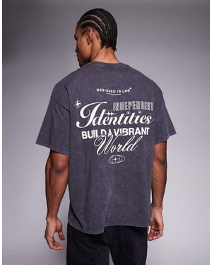 ADPT Oversized T-shirt With Identities Back Print - Grey