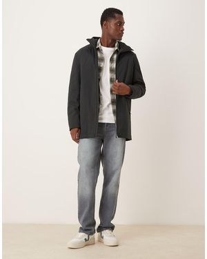 Mango Parka Lunghezza Media Con Cappuccio - Nero