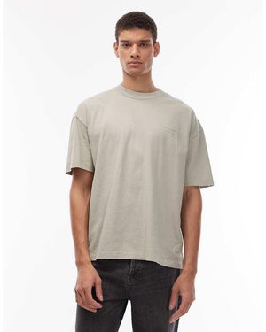 AllSaints Xander Flocked T-Shirt - Grey