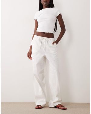 ASOS Linen Look Pull On Pants - Natural