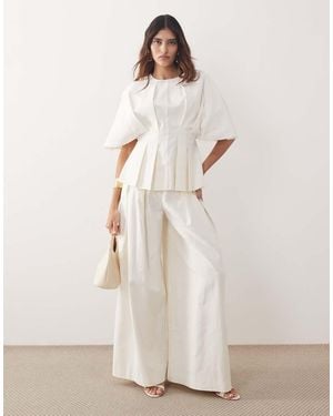 ARRANGE Pleated Trousers - Natural