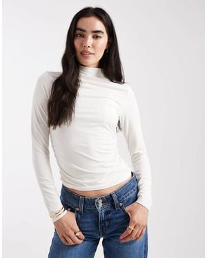 Levi's – nina – langärmliges, hochgeschlossenes shirt - Weiß