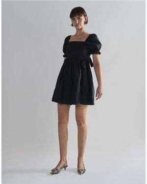 Glamorous Ruffle Trim Babydoll Mini Dress - Black