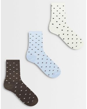ONLY 3er-pack socken mit punkten - Weiß
