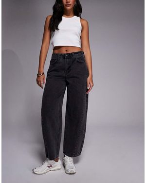 River Island Barrel Leg Jeans With Seam Detail - Blue