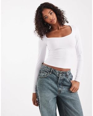 Cotton On Cotton On Eden V Neck Long Sleeve Top - White