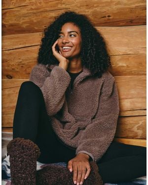 Loungeable – pullover aus teddyfell - Braun