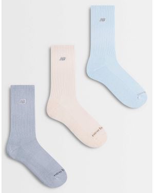 New Balance Patch Logo Seasonal Midcalf Socks 3 Pack - Blue