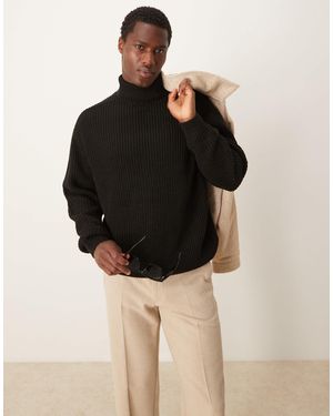 ASOS – gestrickter oversize-rollkragenpullover - Schwarz