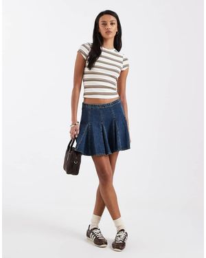 Levi's Godet Pleated Denim Mini Skirt - Blue