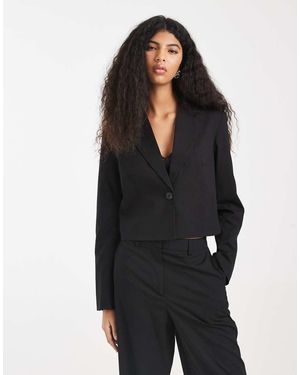 Pieces Blazer Taglio Corto Sartoriale - Nero