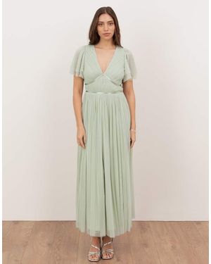 ANAYA Ribbon Detail Midi Dress - Green