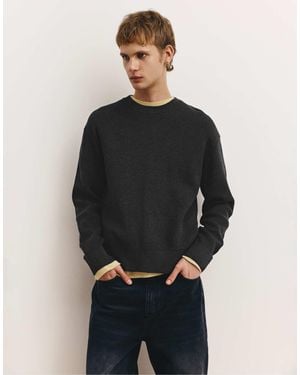 Pull&Bear – strukturiertes sweatshirt - Schwarz