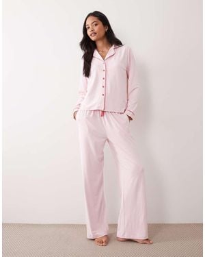 Threadbare Button Down Super Soft Pyjama Set - Pink