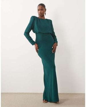 ASOS Modesty Batwing Sleeve Maxi Dress - Green