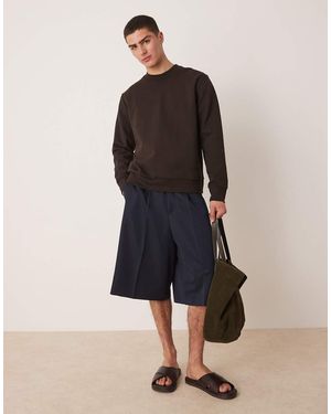 ASOS Pantaloncini Bermuda Eleganti Oversize Con Pieghe Sul Davanti - Neutro